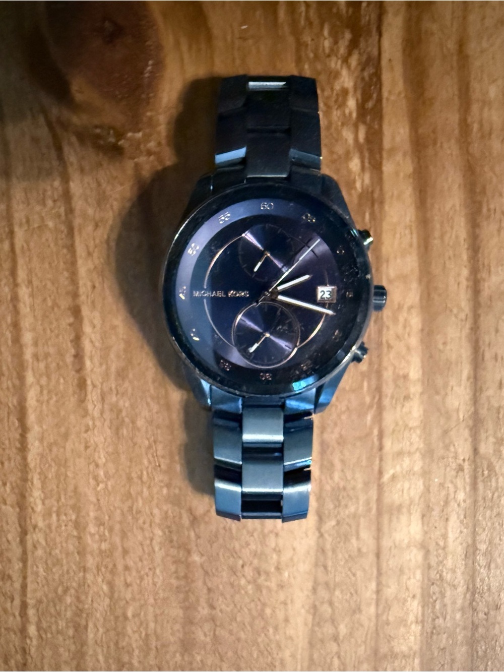 Michael Kors Gunmetal Blue Link Watch